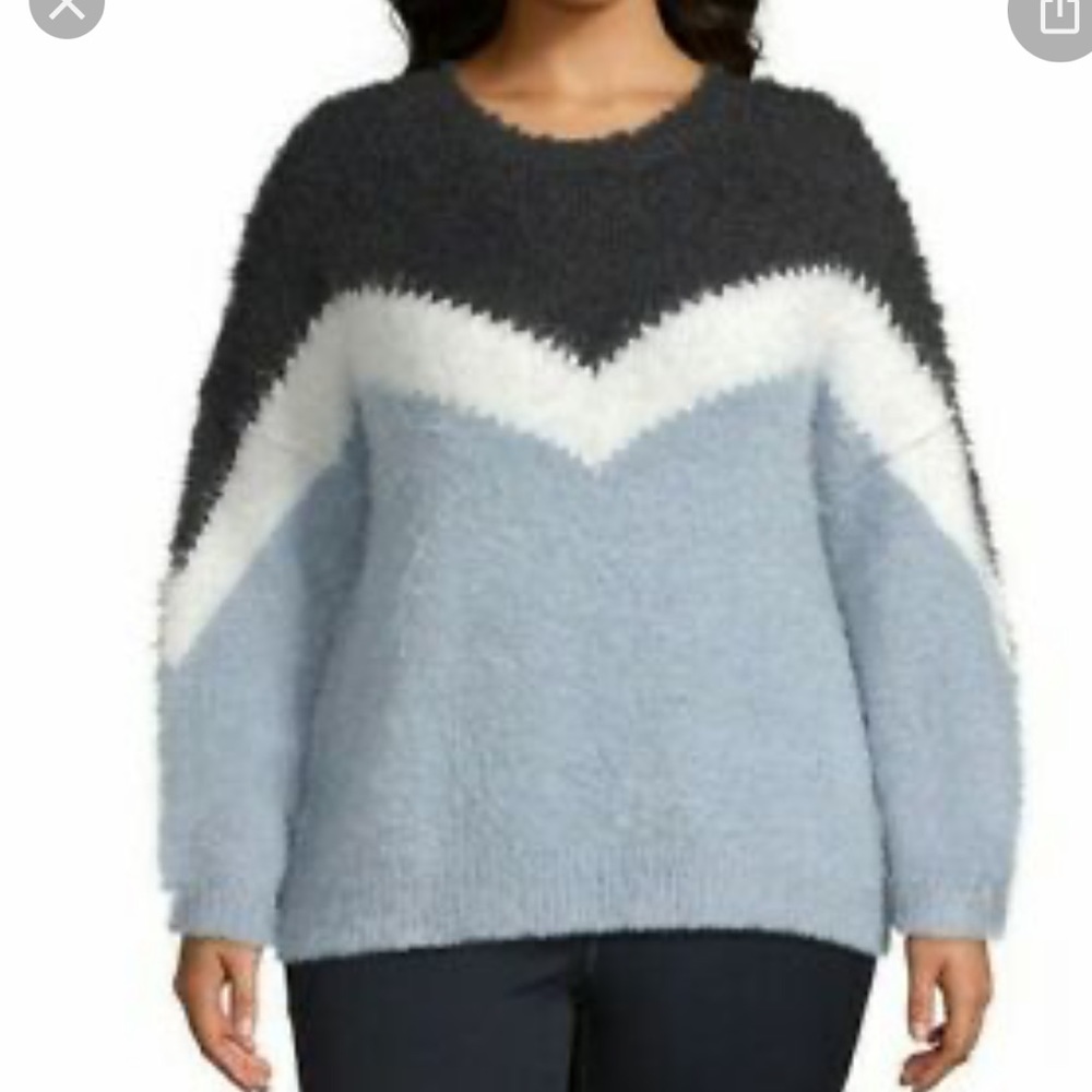 NWOT soft and fuzzy striped sweater